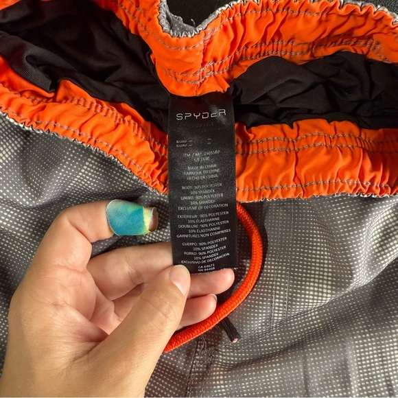 Spyder Gray and Orange Swim Shorts - Picture 5 of 5